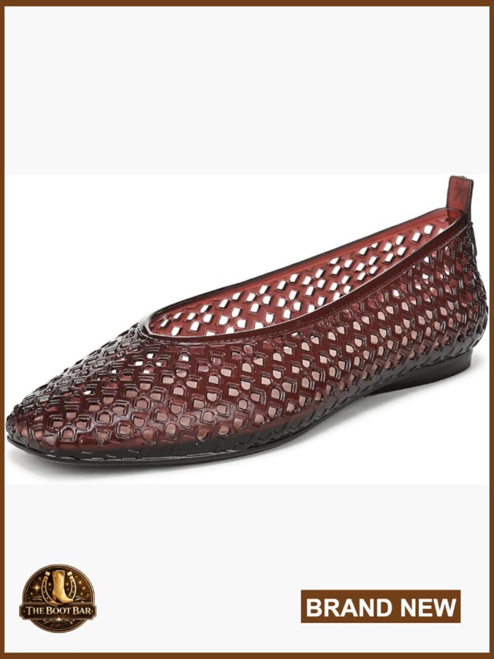 Slip-On Women's Ballet Flat Square Toe PVC Jelly Shoe Low Heel 0.5"
